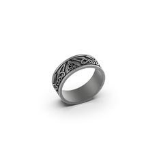 Silver Viking Celtic Knot Band Ring Engagement Band Womens Band Ring Mens Wedding Band Scandinavian Trinity Boyfriend Gift Embark on a journey of timeless artistry with our Silver Viking Celtic Knot Band Ring. This piece, deeply rooted in Scandinavian history, symbolizes eternal love and unity. Crafted from high-quality sterling silver, the intricate Celtic knot design pays homage to Viking craftsmanship, making it an ideal engagement band or wedding ring. Its unisex design suits both men and wo Celtic Knot Band, Scandinavian History, Celtic Traditions, Celtic Heritage, Celtic Trinity Knot, Celtic Knot Designs, Rings Mens Wedding Bands, Trinity Knot, Engagement Band