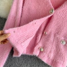 Fabric: Blended Size: one size Color: black, white, blue, yellow, pink Size: shoulder 43 waist 86-110 sleeve 51 length 47 Ootd Spring, Wool Sweaters Womens, Mommy Style, New Hobbies, Womens Fall, Wool Sweaters, Yellow, Wool, Long Sleeve