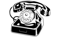 an old - fashioned phone is shown in this black and white drawing, it appears to be from the 1950's or early 1960s's