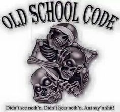 an old school logo with two skulls holding swords and the words, did't see it didn't hear both