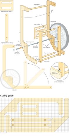 the diagram shows how to make a bike frame with wheels and spokes, as well as