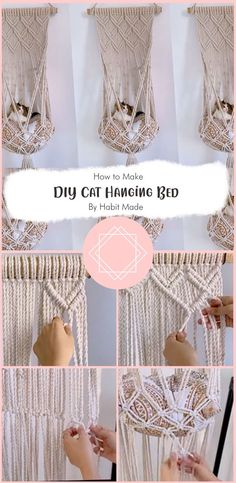 how to make a diy cat hammock bed with macrame beads