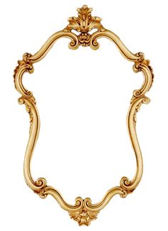 an ornate gold frame on a white background