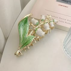 Lily Of The Valley Flower Claw Clip | Spring Hair Accessories – Tristar Boutique Lily Of The Valley Hair, Spring Hair Accessories, Flower Claw Clip, Lily Of The Valley Flowers, Valley Flowers, Beautiful Flower Designs, Boring Hair, Vintage Fairies, Hair Claw Clip