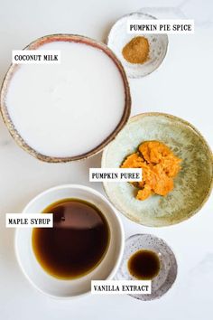 ingredients to make pumpkin puree in bowls