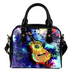 Black Lunch Bag, Guitarist Gifts, Coach Fashion, Guitar Gifts, Lv Fashion, Guitar Collection, Best Dj, Printed Handbags, Leather Shoulder Handbags