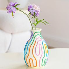 PRICES MAY VARY. Unique Color Striped Vase: Add a touch of modern simplicity and cuteness to your home decor with our small flower vase featuring a colorful line design. Its unique shape and cute style make it a perfect addition to your home decor collection. Perfect Details & Extreme Craftsmanship: Our COTYNI hand-painted colorful vases are meticulously crafted with extraordinary artistic precision. Each product is carefully hand-painted by experienced craftsmen to ensure a refined and polished Eclectic Vases, Funky Vases, Cute Vase, Small Flower Vase, Home Decor Cute, Striped Vase, Yellow Vase, Line Flower, Mushroom Decor