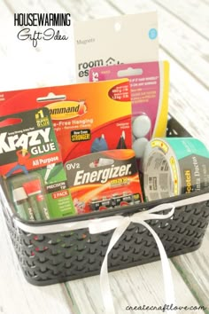 a basket filled with lots of different items