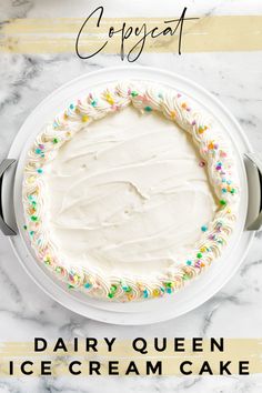 dairy queen ice cream cake on a white plate with the words copycat above it