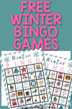 two free winter bingo games with text overlay