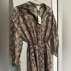 Revamped Dress Xs Brand New Never Worn Brown Printed Midi Dress, Chic Brown Printed Dress, Brown Printed Dress For Fall, Cowl Back Dress, Black Peplum Dress, Orange Floral Dress, Crushed Velvet Dress, Red Bodycon, Red Bodycon Dress