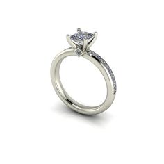 a diamond engagement ring on a white background