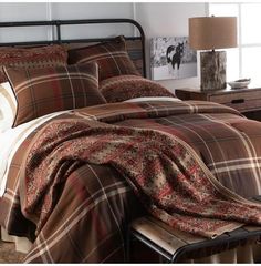 Brown plaid lodge comforter set - Your Western Decor Cabin Bedding Sets, Cabin Bedding, Western Comforter Sets, Lodge Bedding, Plaid Comforter, Plaid Bedding, Western Bedding, Rustic Bedding, Lodge Style