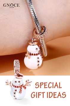 "Accompany You" 18K Rose Gold Plated Christmas Snowman Pendant. 925 Sterling Silver. Fit for Bracelet/Necklace.  Valentine`s Day Gift Ideas at Gnoce. Up To 20% Off. Pick Your Jewelry Now! Travel Charms, Bracelet Necklace, Christmas Snowman, 18k Rose Gold, Rose Gold Plates, Exclusive Designs, Custom Jewelry, Washer Necklace, Necklaces Bracelets