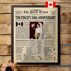 an old newspaper advertisement for the prince and princess on their wedding day with canadian flag