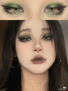 Makeup Tip, Cute Eye Makeup, Makeup To Try, Ethereal Makeup, Green Makeup, Makijaż Smokey Eye, Eye Makeup Designs