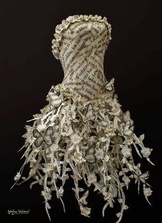 the dress is made out of old books