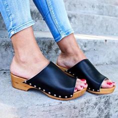 Rubber Shoes For Women, Female Slippers, Hoof Heels, High Heel Clogs, Summer Slides, Swedish Clogs, Black Clogs, Wooden Sandals, Open Toe High Heels