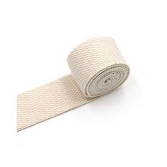 a roll of white knitted fabric on a white background, with the end rolled up