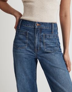 The Perfect Vintage Wide-Leg Jean in Caronia Wash: Patch Pocket Edition Created Colorful, Wide Leg Jeans Outfit, Wide Legged Jeans, Jeans Outfit Fall, Glad Rags, Pocket Edition, Fall Capsule Wardrobe, Color Analysis, Denim Details