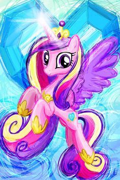 a drawing of a pink pony with wings and a tiara on it's head