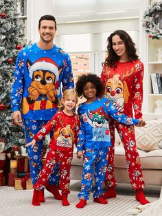 Get into the holiday spirit with PAW Patrol Big Graphic Christmas Family Matching Pajamas Sets. These childlike style pajamas are perfect for the whole family to create a fun and joyful atmosphere during the festive season.

Fabric
Breathable and cozy pajamas made of 95% Polyester and 5% Spandex for men and women sizes, and 96% Polyester and 4% Spandex for kids and baby sizes.

Care Instruction
Machine washable and tumble dry on low heat. Use a warm iron if needed.

Key Features
• Please add each size separately to your shopping cart
• Officially Licensed Nickelodeon PAW Patrol Merchandise.
• Thickness: Moderate.
• Sheer: Not see-through.
• Elasticized waist for men, women, and kids' pants
• Bottom snaps for baby jumpsuits
• Flame resistant fabric for baby and kids' apparel
• Soft and comf Outfits Pajamas, Paw Patrol Christmas, Family Christmas Outfits, Family Matching Pajamas, Graphic Christmas, Paw Patrol Nickelodeon, Comfortable Pajamas, Pajamas Sets, Cozy Pajamas