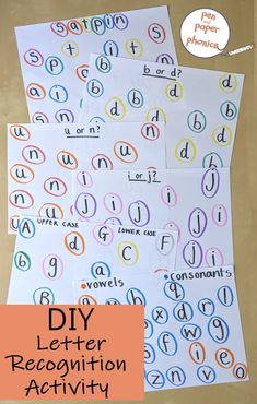 the letter recognition activity for kids to practice their handwriting