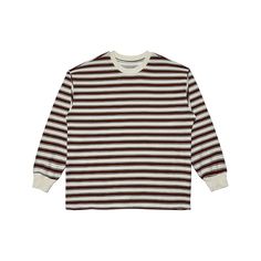 Unisex Contrasting Stripe Long Sleeve T-Shirt - graphictee.co Red Relaxed Fit Tops For Everyday, Red Crew Neck Top With Relaxed Fit, Red Relaxed Fit Crew Neck Top, Striped Oversized Crew Neck Top, Oversized Striped Crew Neck Top, Crew Neck Striped Relaxed Fit Top, Relaxed Fit Striped Crew Neck Top, Striped Relaxed Fit Crew Neck Top, Oversized Red Casual Shirt