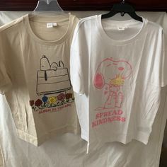 Gap X Peanuts Snoopy T-Shirts Set *New With Tags, Unworn *Size Large *(1) Tan T-Shirt With Snoopy Floral Printed Graphic *(1) White T-Shirt With Snoopy & Woodstock Kindness Graphic *Short Sleeve *Round Neckline *Materials: Cotton White Graphic Print Top By Gap, White Gap Tops For Streetwear, White Gap Tops With Graphic Print, White Graphic Print Tops By Gap, Gap Tops For Summer Streetwear, Casual Streetwear Tops By Gap, Casual Cartoon Print Tops By Gap, Gap Tops With Graphic Print For Spring, Gap Tops For Spring Streetwear