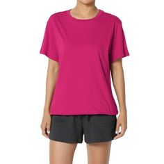 TheMogan Women's Casual Crew Neck Cotton Oversized Boyfriend T-Shirt Short Sleeve Tee A wardrobe-staple short sleeve boyfriend tee gets a contemporary update with an oversized boxy fit . Made from a pure stretch cotton jersey, it's a simple crew neck design with dropped shoulder seams. Pair yours with wide-leg pants for instant sophistication. Size: XL.  Color: Pink.  Gender: female.  Age Group: adult. Boyfriend T Shirt, Boyfriend Tee, Knit Shirt, Casual Pullover, Casual Wardrobe, Women's Casual, Plus Size Tops, Oversized Tshirt, Neck Designs