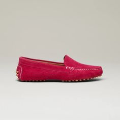 The Felize Suede - Pink Azalea - M.Gemi Suede Driving Loafers With Rubber Sole, Suede Slip-on Driving Moccasins, Suede Slip-on Moccasins For Driving, Suede Moccasins With Rubber Sole For Driving, Suede Driving Loafers With Suede Lining, Suede Loafers With Textured Sole For Driving, Luxury Suede Loafers For Galas, Elegant Moccasins With Textured Sole For Driving, Elegant Driving Moccasins With Stitched Sole