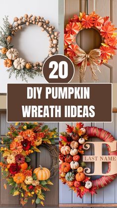 20 diy pumpkin wreath ideas that are easy to make and perfect for the fall season