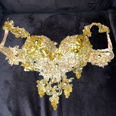 This Custom Bra Was Purchased For My 20th Birthday In 2016. The Bra Was Worn Once On This Night Only, I Have Never Put It Back On Since This Time. I Had An All Black Lingerie Party So I Absolutely Had To Be The Center Of Attention And You Will Be Too. The Custom Gold Bra Top Was Purchased From A Designer Out Of New York By The Name Of Richard Silverio, And It Was Originally Paired With A Simple Matching Gold Underwear. I Would Recommend This Top For Miami Carnival, Trinidad Carnival Or Any West Carnival Trinidad, My 20th Birthday, Miami Carnival, Gold Bra, Trinidad Carnival, Lingerie Party, 20th Birthday, Black Lingerie, Bra Top