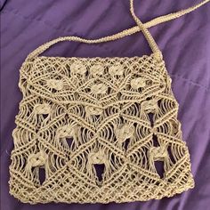 New, Never Used Casual Beige Macrame Bags, Casual Brown Macrame Shoulder Bag, Casual Macrame Crochet Bag For Spring, Casual Spring Macrame Crochet Bag, Casual Crochet Macrame Bag For Spring, Casual Spring Crochet Macrame Bag, Casual Macrame Bag For Spring, Casual Cream Macrame Shoulder Bag, Casual Macrame Tote Shoulder Bag