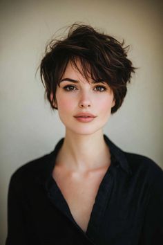 Find your perfect look with these 11 inspiring pixie haircut ideas! Effortlessly chic and full of style. 💇‍♀️✨ #PixieCut #ShortHairInspo #ChicStyles Pixie Cute Hairstyles, Feminine Pixie, Page Boy Haircut Women, Bixie Haircut Girl, Very Short Wavy Hair, Short Edgy Pixie Haircut, Short Hair Androgynous, Bixie Haircut Girl Straight Hair, Asian Pixie Cut