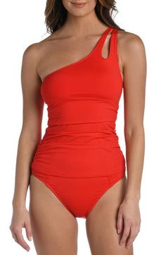 Feel like a goddess in this ruched one-shoulder tankini colored in a solid hue for versatile styling. One-shoulder neck Adjustable strap Partially lined, with removable soft cups 83% nylon, 17% elastane Hand wash, line dry Imported Women's Clothing A Goddess, Soft Cup, Tankini Top, Tankini, Feel Like, One Shoulder, Women's Clothing, Tops Designs, Cherry