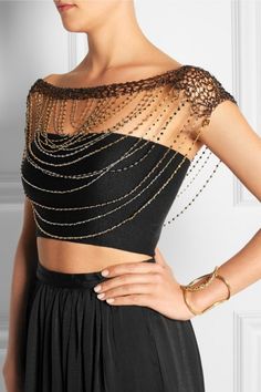 Beaded Body Chain, Leg Chain, Body Outfit, Boat Neck Dress, Calvin Klein Collection, Needle Thread, Dinner Outfits, Evening Outfits, Casual Elegance