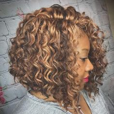 Curly Quick Weave Bob, Curly Quick Weave, Wave Bob Hairstyles, Crochet Weave Hairstyles, Braid Beauty, Quick Waves, Deep Wavy Hair, Hairstyles Wig