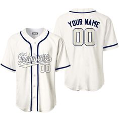 Custom White Blue Cream Baseball Jerseys For Men & Women JN1049_5143 PRODUCT INFORMATION 100% polyester blended fabric, offers outstanding durability, insulation, and wrinkle resistance. Machine wash in cold with similar colors/no bleach/low iron. Breathable, durable, and easy to care for. Moisture-wicking. Advanced 3D Printing Technology: This makes the NEVER FADE hoodies/shirt with machine washing or hand washing. USA standard size. Please refer to our size chart before you order our shirts/ho Baseball Uniforms, Custom Baseball Jersey, Cheap Custom, Team Uniforms, Uniform Design, Jersey Design, Green Cream, Baseball Shirts, Baseball Jersey