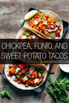 chicken, foid and sweet potato tacos