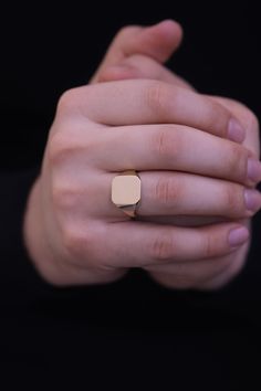 "14k & 18k Gold Engraved 15x15MM Signet Ring For Men and Women / Handmade 15x15MM Signet Ring Available in Gold, Rose Gold and White Gold ---> Please note that engraved items are non-refundable, non-exchangeable. ---> Please add an Initials , Numbers and Words in personalized section you would like to be engraved and the font preference. ---> Family crest , your drawing , Symbols , Horoscope or Logo can be engraved. Please show me before your purchase ---> Close back inside ❥ ITE Rose Gold 14k Signet Ring Gift, Heirloom Rose Gold Signet Ring As Gift, Heirloom Style Rose Gold Signet Ring, Rose Gold Tarnish Resistant Signet Ring As Gift, Modern 14k Stamped Rose Gold Signet Ring, Modern Rose Gold Signet Ring Stamped 14k, Modern Tarnish Resistant Rose Gold Signet Ring, Signet Ring For Men, Gold Signet Ring