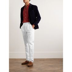 The 'Manny' trousers are one of Rubinacci's best-selling styles. This white pair has been made in Italy from cotton-twill and pleated through the front to emphasise the neat, tapered cut. Adjust the tabs on the cummerbund-style waistband for a comfortable, secure fit. Casual Trousers, Mr Porter, Mens Trousers, Tapered Legs, Cotton Twill, White Cotton, Casual Pants, Porter, In Italy