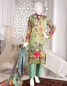 These 3-Piece articles are spell of embroidery on Digital Printed Lawn Shirt (3.15-Meters). Accompanied with Printed Chiffon/Lawn Dupatta(2.50-Meters) and Cambric Trouser(2.5-Meters). An Embroidered Organza Lace(0.33-Meters) Available on All our Stores & Online https://aleezonline.com   #fashionblogger #fashion #embroidery #cambric #lawn #lawnclothing #lawn2019 #summeroutfit #lawncollection #lawncollection2019 #pakistaniclothes #pakistanifashion Organza Lace, Fashion Embroidery, Embroidered Organza, Lawn Shirts, Pakistani Outfits, Pakistani Fashion, New Fashion, Lawn, Kimono Top