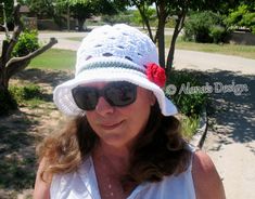 Ellen Sun Hat Crochet Pattern 169 Summer Brimmed Hat Crochet Patterns Beach Hat Women Toddler Child Teen Adult Girls Ladies Lace Floppy Hat This Sun Hat with Rose is a perfect accessory to your wardrobe. Lace pattern and crocheted rose makes this hat look attractive, stylish, and extremely charming. It protects top of head from sun, and also provides head warmth in windy weather conditions. This hat also has many openings, so it is also good in warm weather. * Includes PATTERN for the Ellen Sun Crochet Mini Hats For Beach, Adjustable Summer Crochet Cap, Adjustable Crochet Cap For Summer, Adjustable White Crochet Bucket Hat, White Adjustable Crochet Bucket Hat, White Brimmed Mini Hat For Summer, White Brimmed Mini Hats For Vacation, White Mini Hat With Short Brim For Summer, White Summer Straw Hat Cap