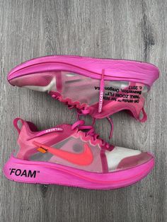 Sporty Custom Pink Sneakers For Spring, Custom Pink Running Sneakers With Air Cushioning, Pink Custom Sneakers For Spring Sports, Luxury Pink Men's Basketball Shoes, Pink Custom Running Sneakers With Air Cushioning, Pink Custom Sneakers For Light Sports, Off White Odsy 1000 Pink, Nike Custom Pink Sneakers For Light Sports, Pink Custom Sneakers For Spring Streetwear