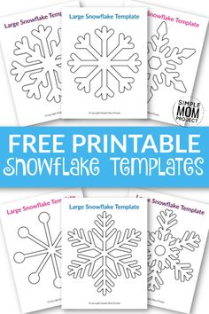 Free Printable Small Snowflake Templates Schnee Party, Simple Mom Project, Printable Snowflake Template, Snowflake Coloring Pages, Paper Snowflake Template, Paper Snowflake Patterns, Snowflake Stencil, Snowflakes Art, Snowflake Patterns