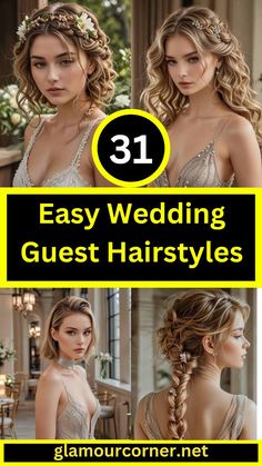 Discover effortless elegance with our top picks for easy wedding guest hairstyles! From chic updos to relaxed waves, these stylish options ensure you'll look stunning without hours in the salon. Perfect for any wedding, these easy hairstyles are designed to complement every dress and keep you looking fabulous all day long. Find your ideal look and step out as the best-dressed guest! Romantic Wedding Guest Hair, Formal Wedding Guest Updo, Medium Length Hair For Wedding Guest, Updos For Long Hair Wedding Guest, Hairstyle Ideas For Wedding Guest, Cute Hairstyles For Wedding Guest, Long Hair Wedding Guest, Simple Wedding Guest Hair Medium Length, Summer Wedding Hairstyles For Guests