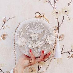 Wedding Purse, Girly Bags, Victorian Lace, Bride Accessories, Fancy Bags, Tassel Bag, Beaded Clutch, Pretty Bags, Flower Applique