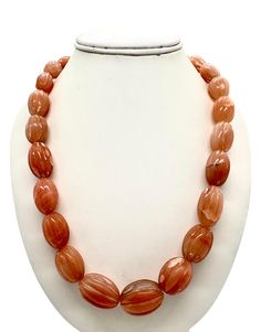 100 % Natural Orange Aventurine hand carved nugget shape beaded necklace with funda. Details: - Gemstone: Orange Aventurine Calibration of beads: From 12X17millimeters till 25X30millimeters approx Strand: 1 Gross Weight Of Necklace: 799.00 Carats Net Weight Of Stones:  793.00 Carats Length Of Necklace: 18.50 Inches  SKU: FUNDA042 100% NATURAL ORANGE AVENTURINE PERFECT POLISHING VERY OLD MINES BEADS NECKLACE FOR WOMEN AND GIRLS WEAR AMAZING QUALITY PRODUCT NOT HEATED NOT TREATED NOT DYED ATTRACTIVE NECKLACE UNIQUE NECKLACE Thank you for your kind visit to my shop. NOTE: - You will receive the same product you see in the picture.   Dear Buyers, please feel free to ask questions    We will be glad to answer & solve query regarding this product RETURN POLICY: -   Every piece of jewelry and inp Luxury Amber Necklace For Formal Occasions, Indian Customs, Orange Aventurine, Color Necklace, Necklace Gemstone, Rough Gemstone, Beads Necklace, Girls Wear, Unique Necklaces