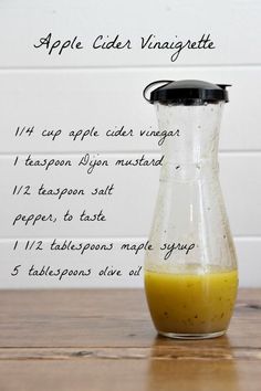 an apple cider vinegar recipe in a glass carafe